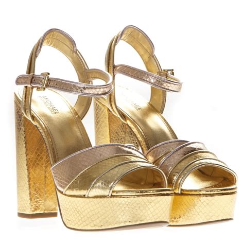 michael kors sandalen gold plates|michael kors mackenzie platform sandals.